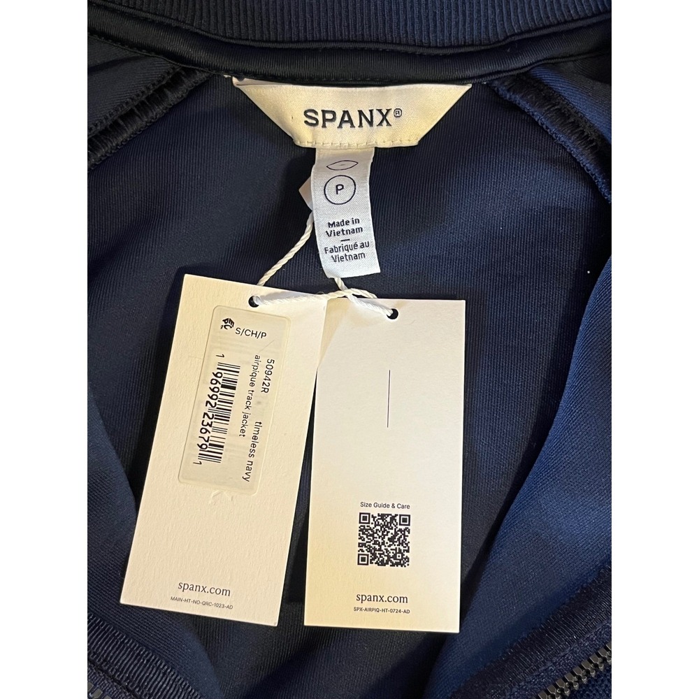 NWT Spanx AirPique Jacket Womens S Navy Travel Essentials Full Zip Athleisure - Picture 7 of 10